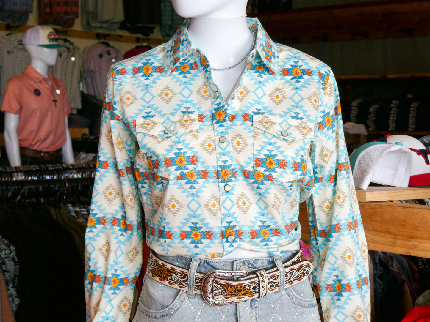 Women's Everyday Western Ls Snap- Cayo Print