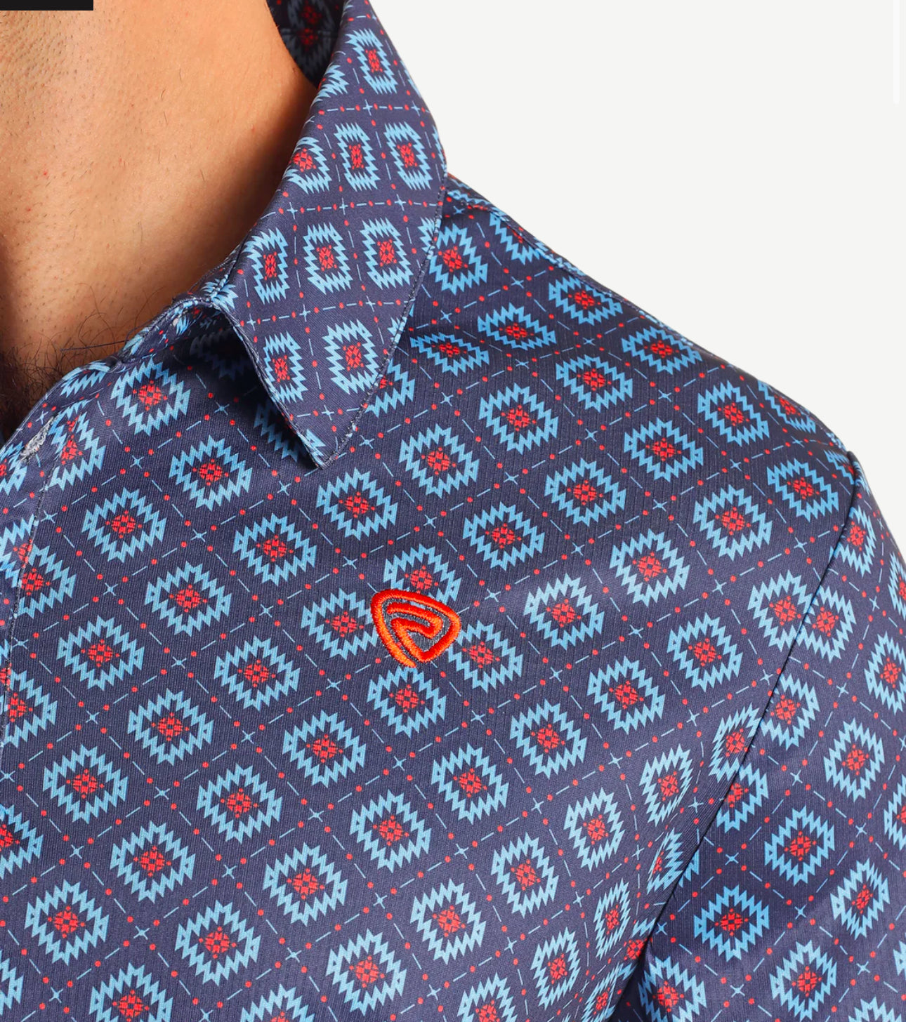 Rock&Roll Denim Printed Polo - Light Navy