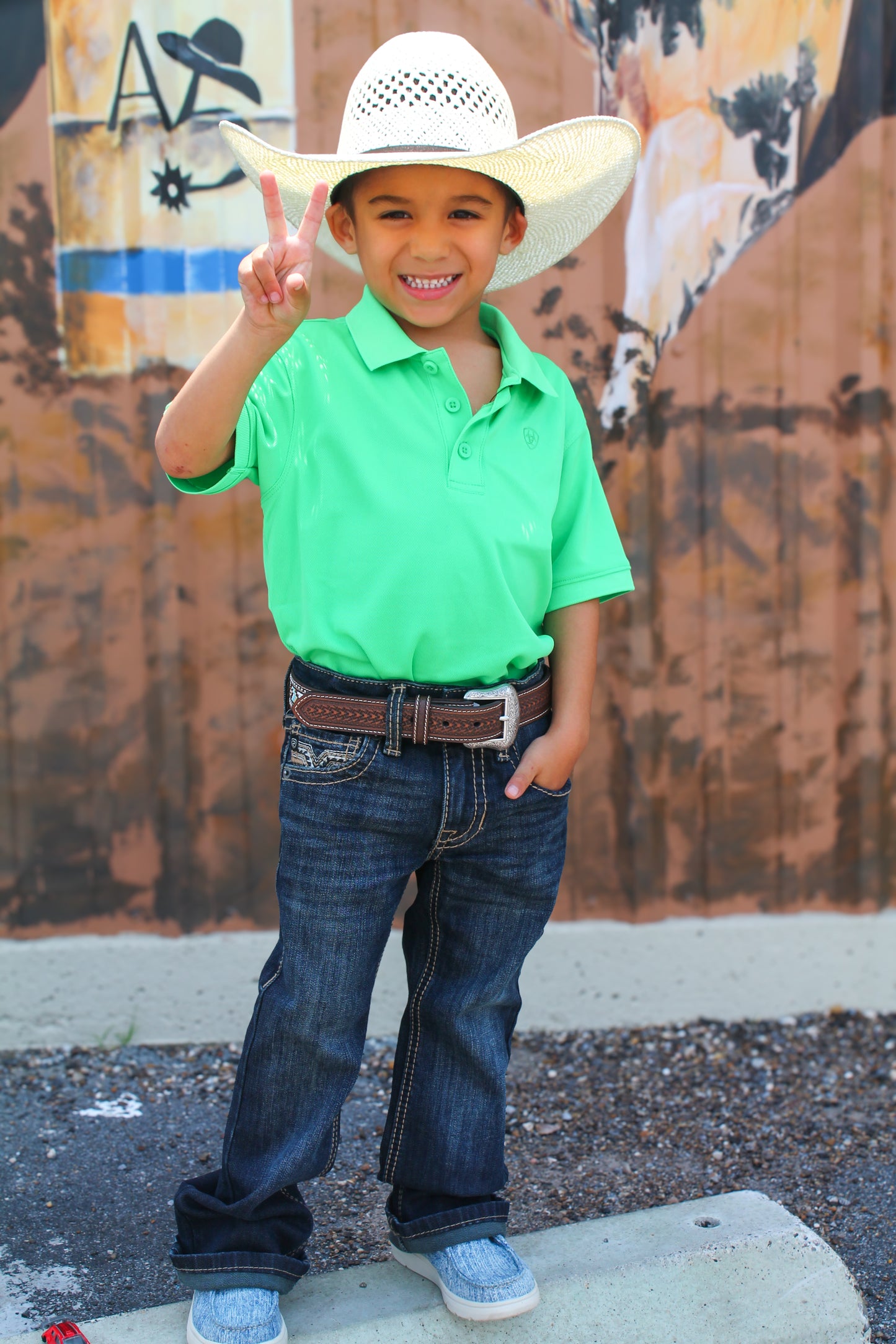 Ariat Boy's Tek Polo- Irish Green