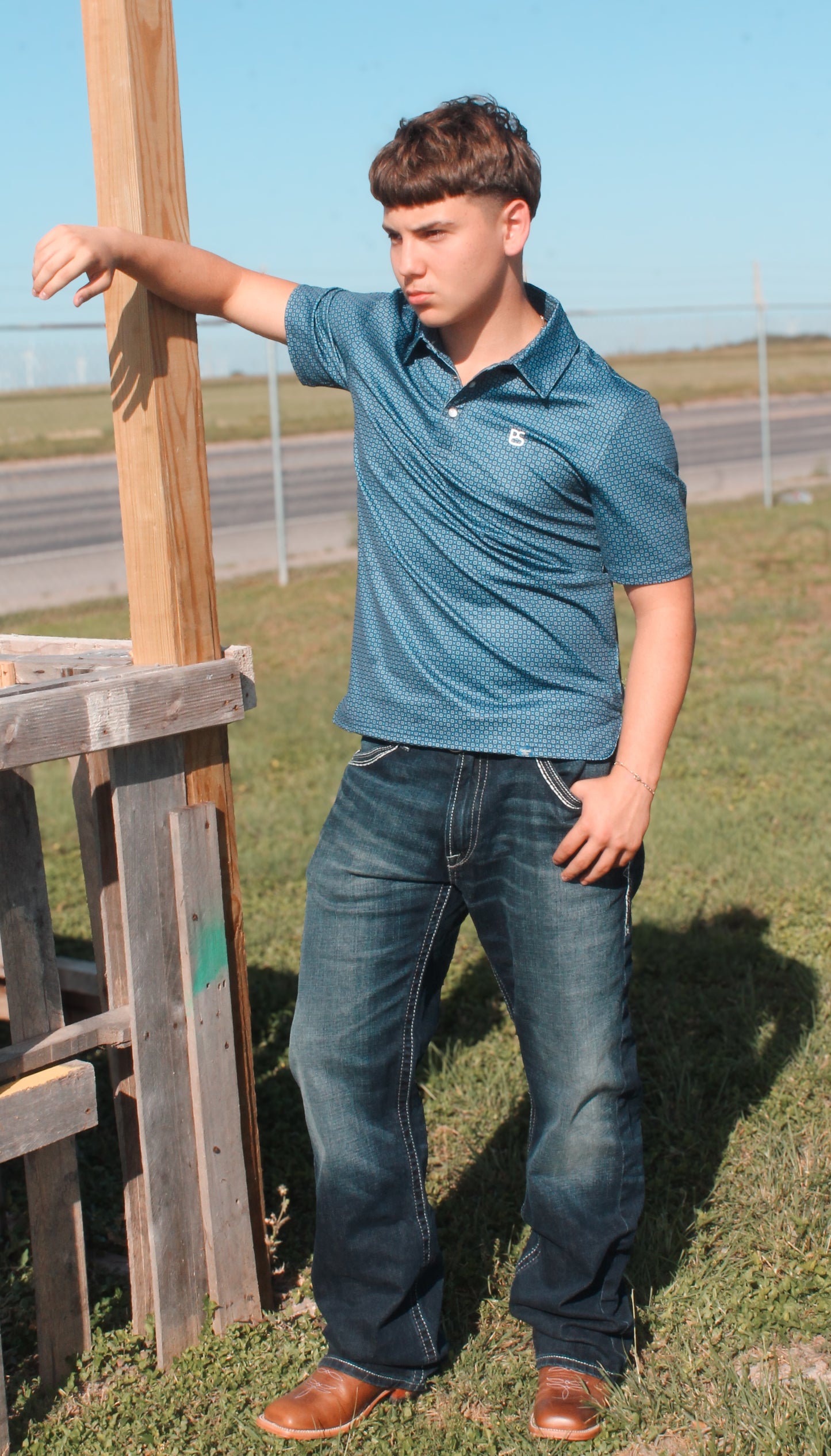 Panhandle Slim Geo Polo- Navy