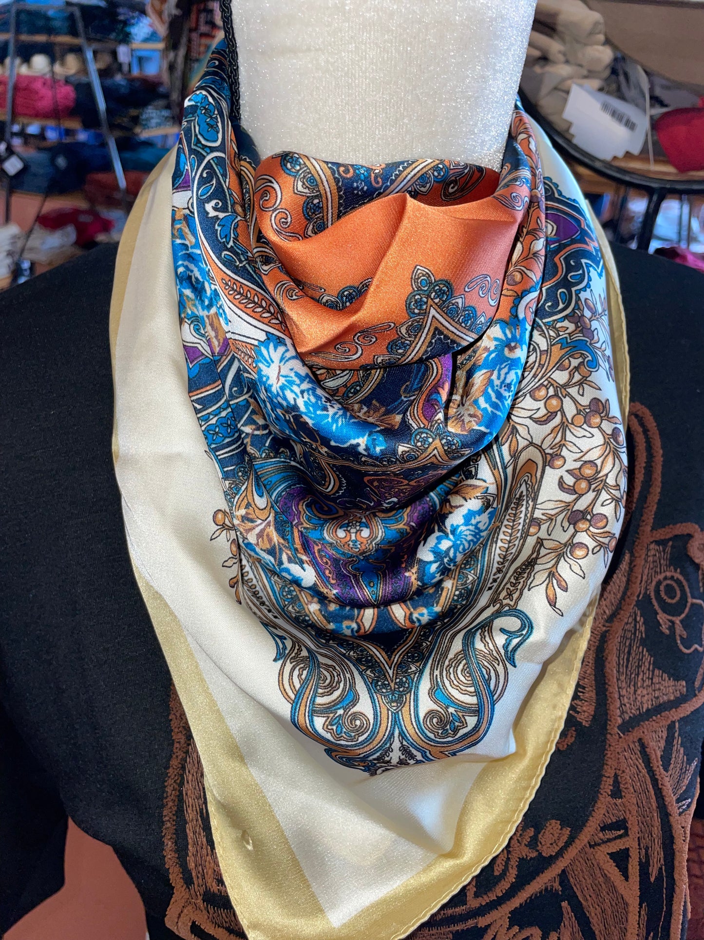 Paisly Pattern Khaki Wild Rag