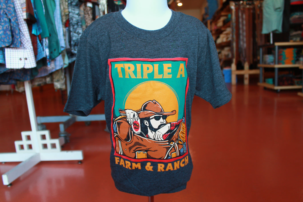 Youth Triple A Ranch Hand Tee (Black)