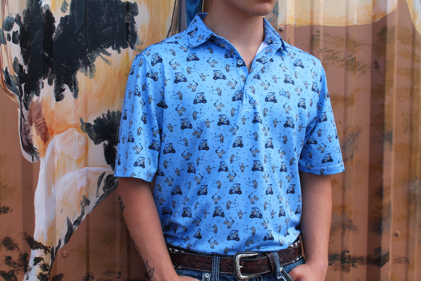 Cinch Men’s Animal Golf Cart Polo
