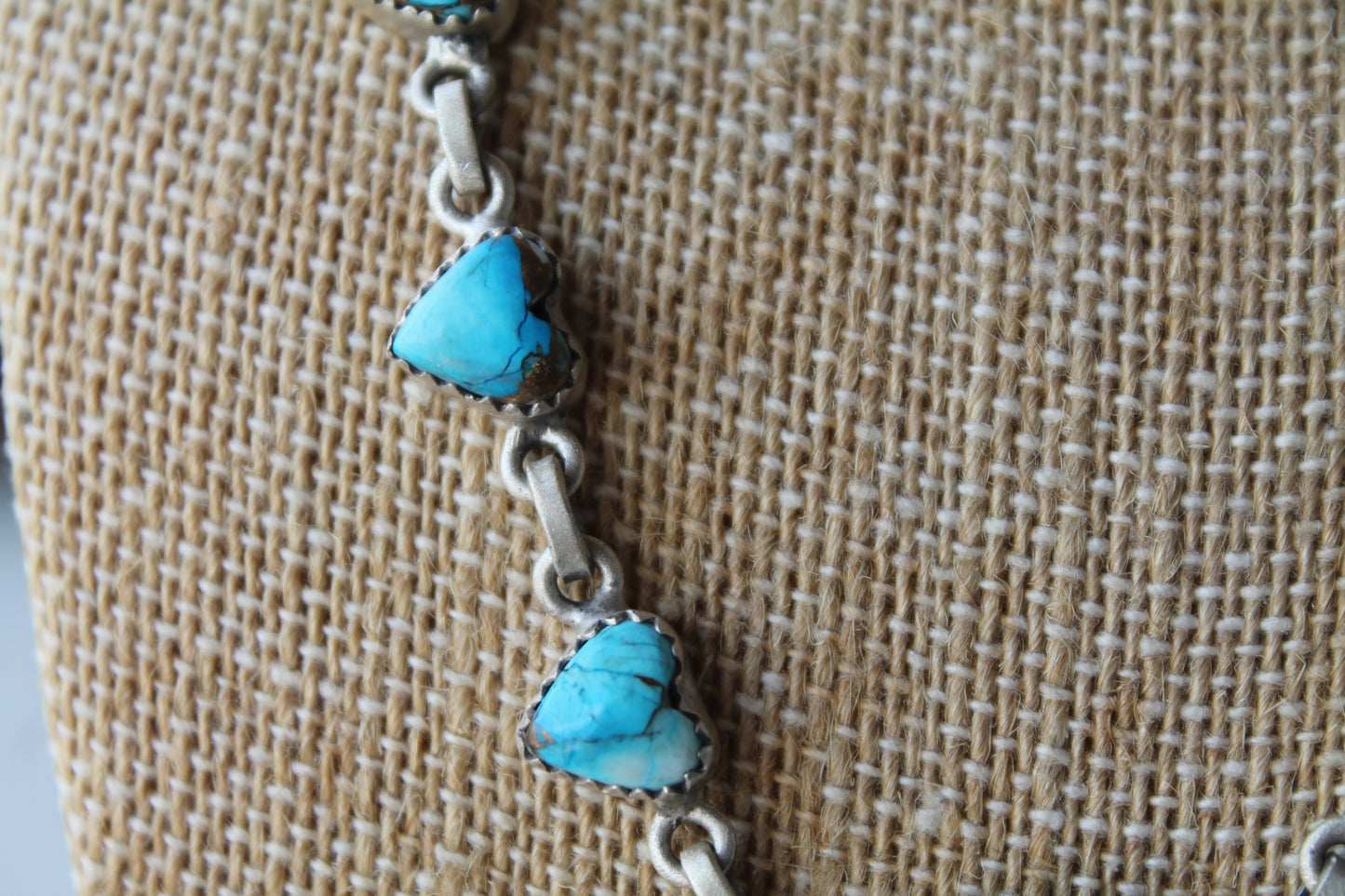 Ice Blue Dahlia Heart Necklace