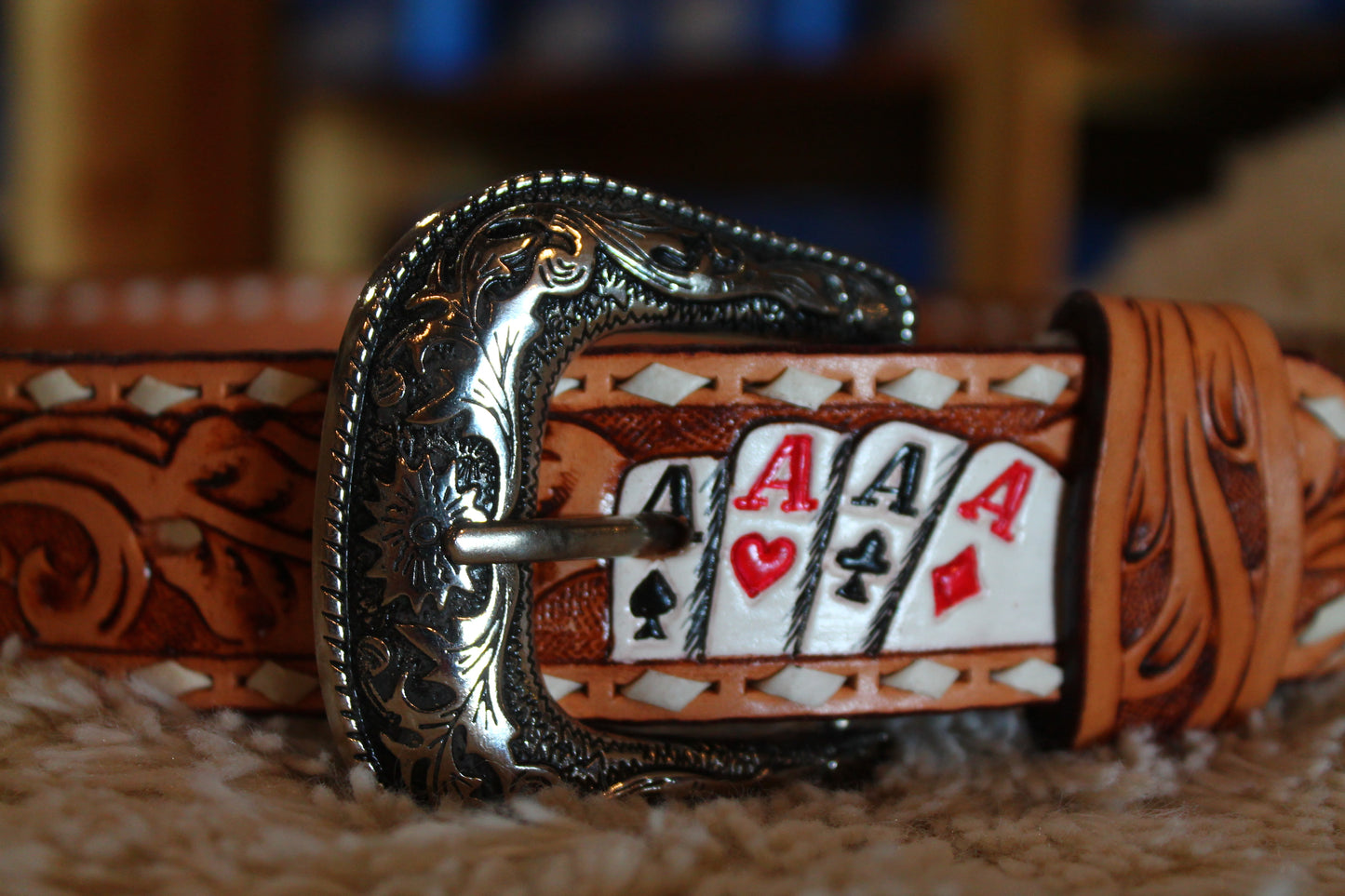 Men’s Challenger Tooled Aces Belt