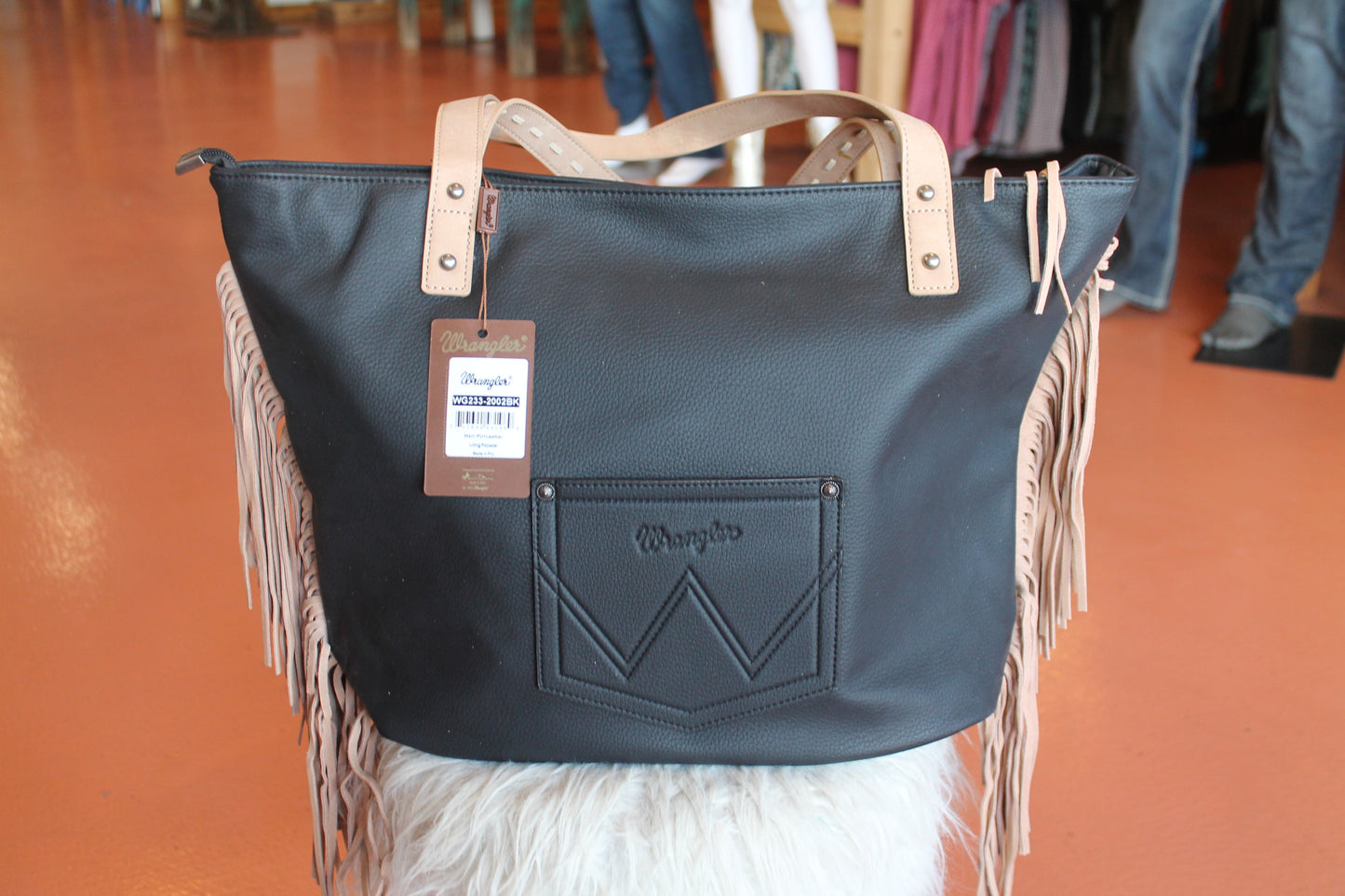 Wrangler Aztec Embroidered Large Tote Bag- Black