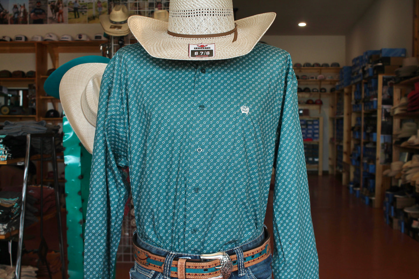 CINCH Long Sleeve Green Print