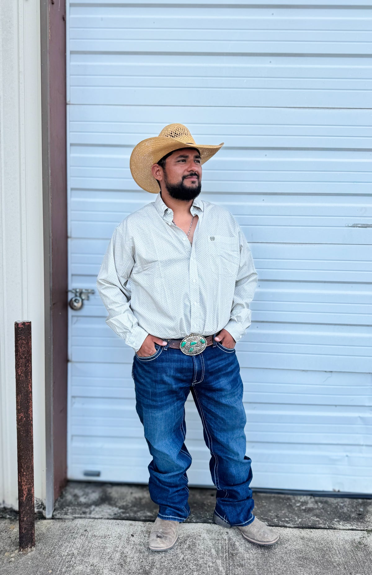 Cinch Men’s Green/White Long-sleeve