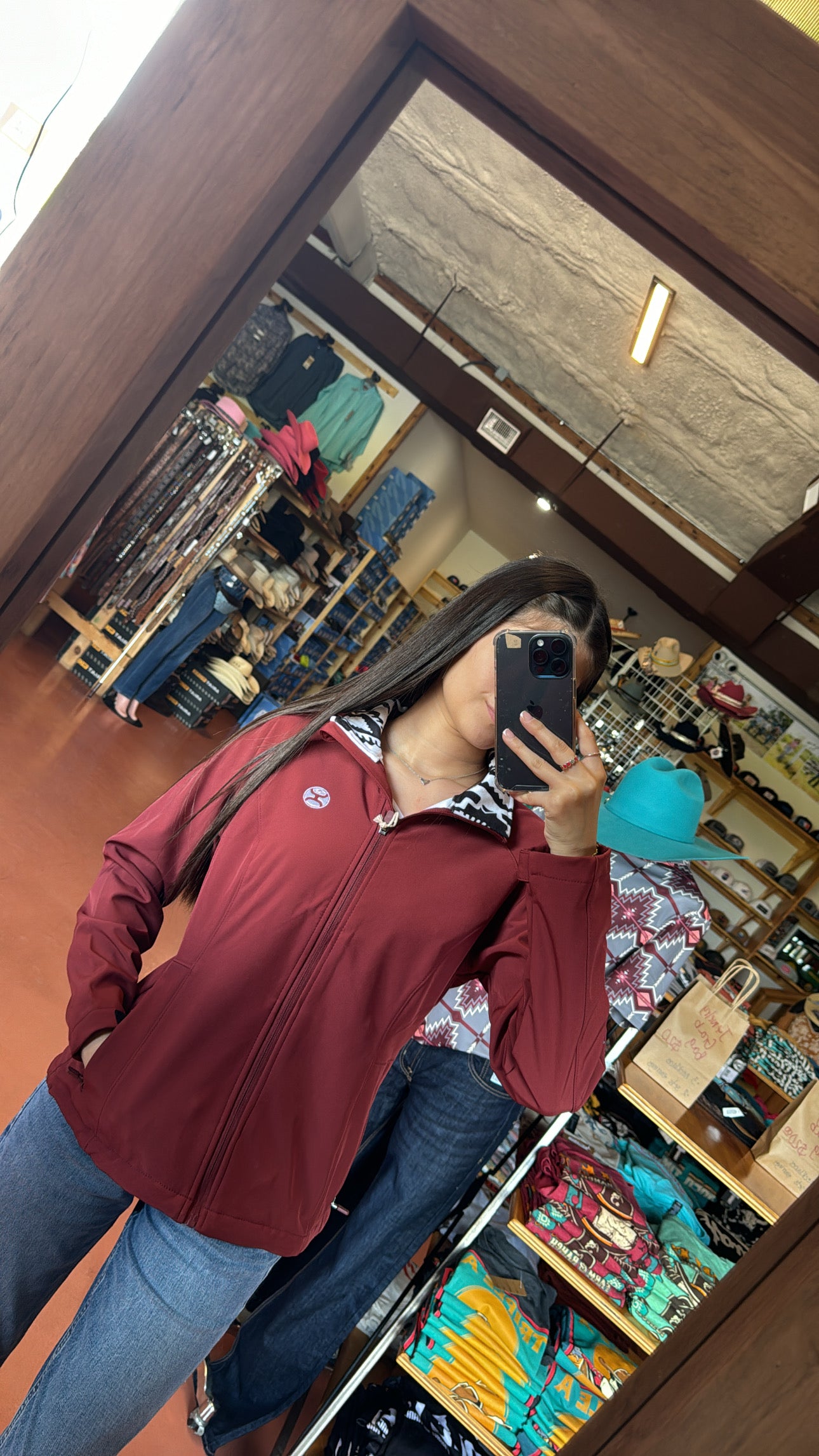 Hooey Women’s Maroon Soft-shell Jacket