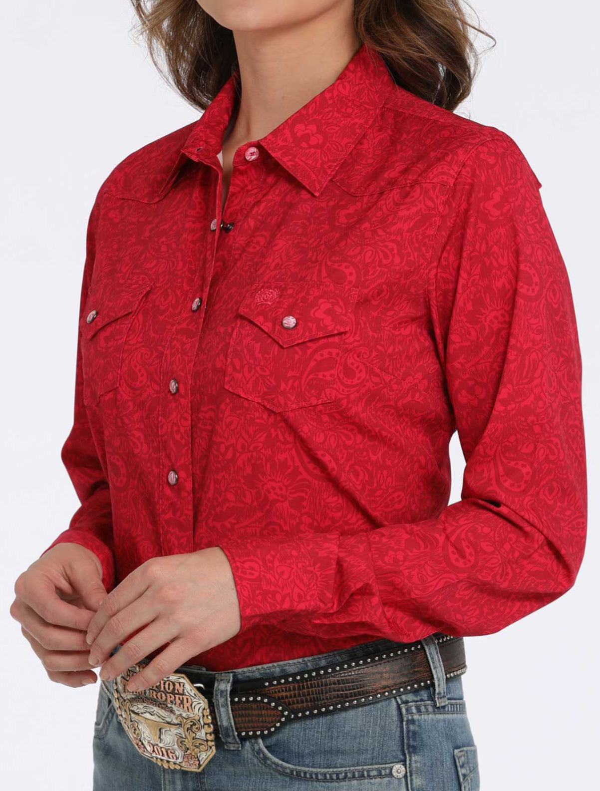 Cinch Arena Flex Tooled-Pink
