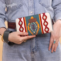 WG174-W0062 Wrangler Southwestern Knitted Wallet/Wristlet - Navy