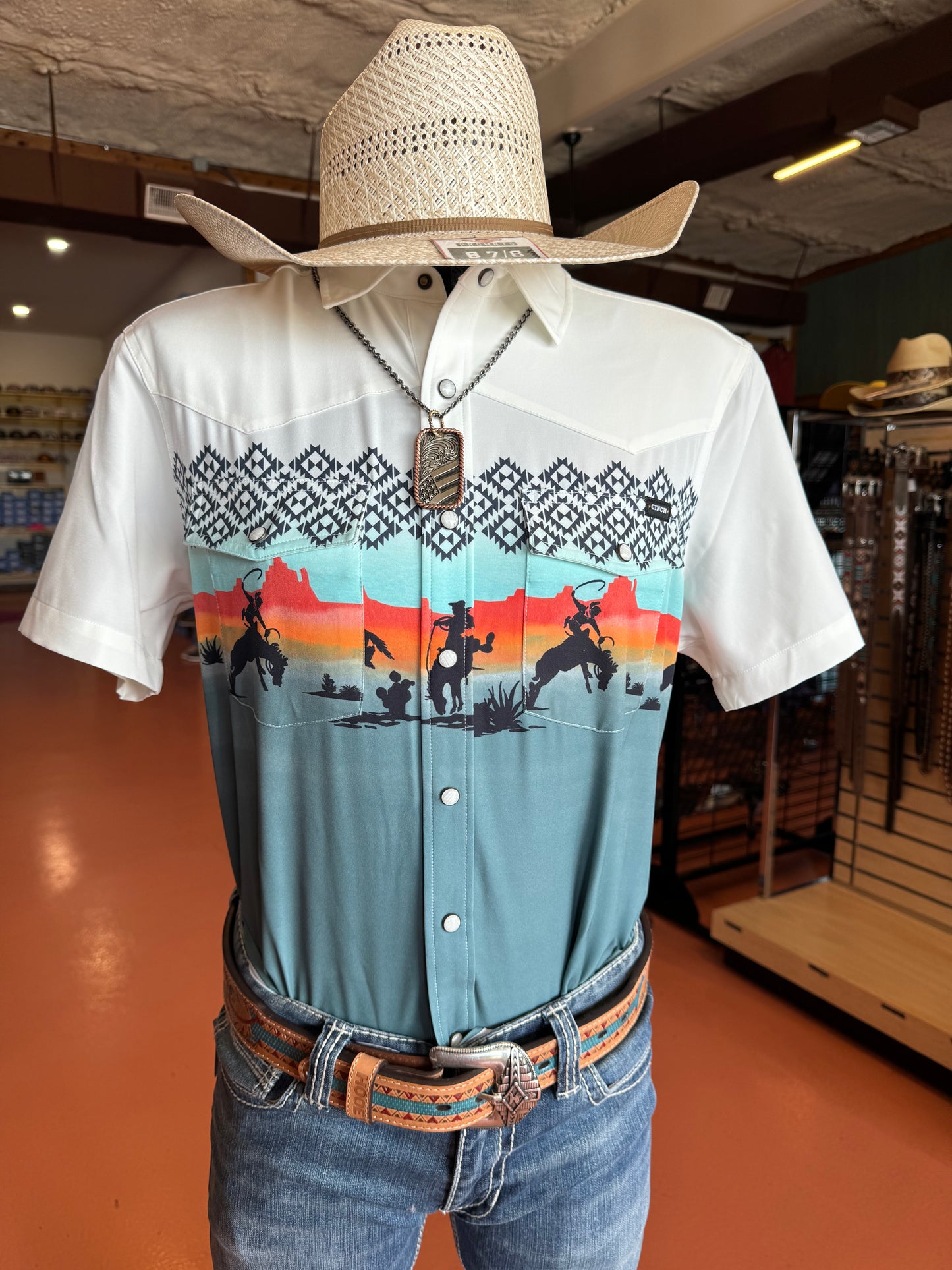 Cinch Men's Desert Rider Snap Short Sleeve Shirt