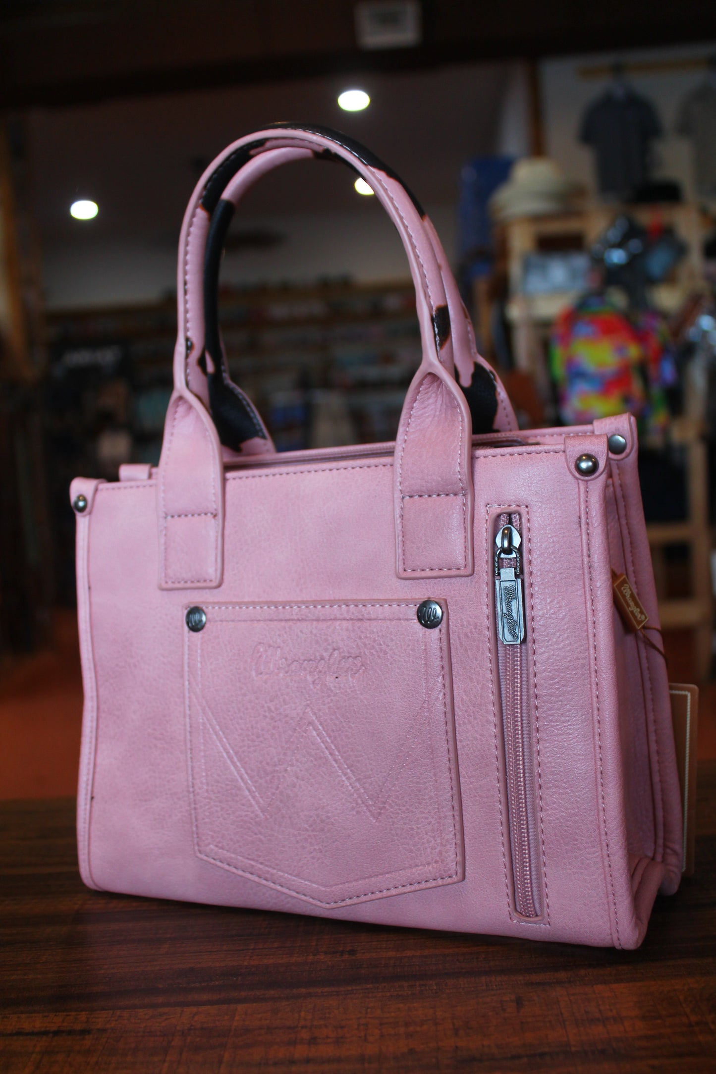 Wrangler Leopard Print Concealed Carry Tote - Pink