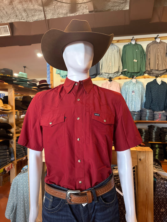 Wrangler Men’s Short Sleeve Red snap
