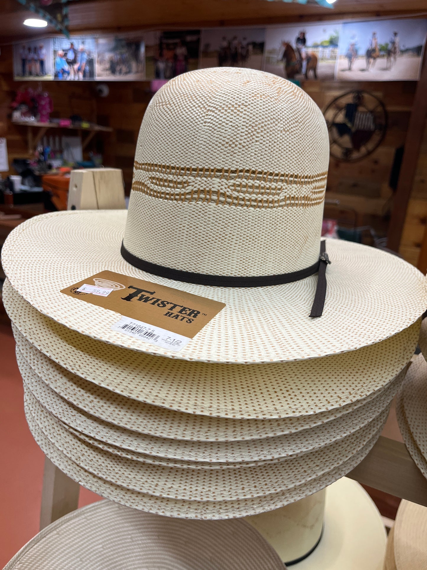 TWISTER MEN'S BANGORA STRAW COWBOY HAT