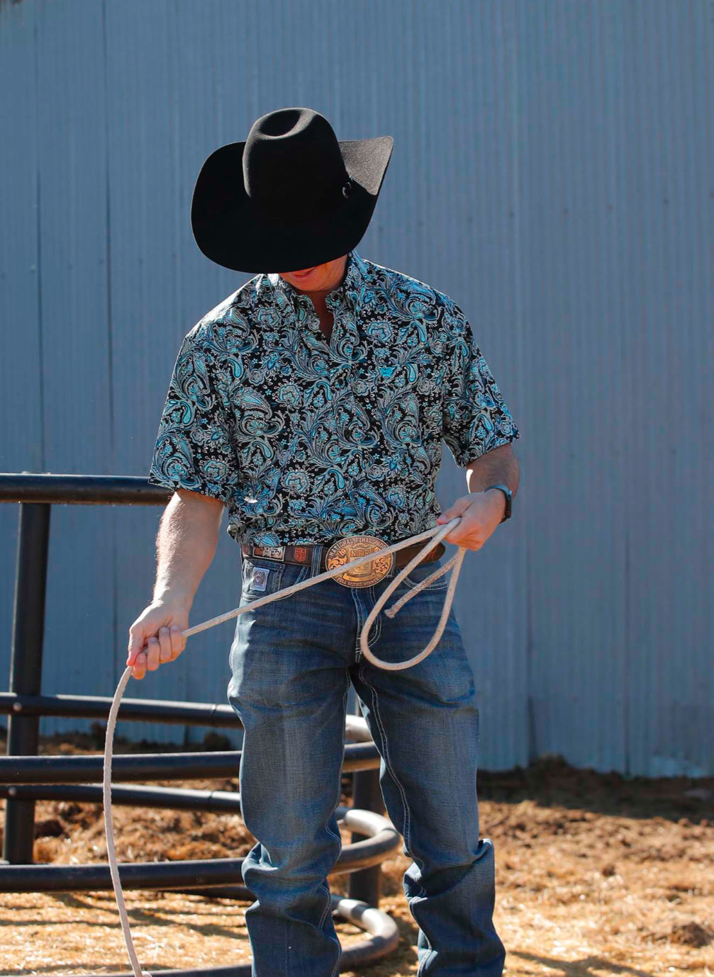Cinch Floral Paisley- BLK/TURQ