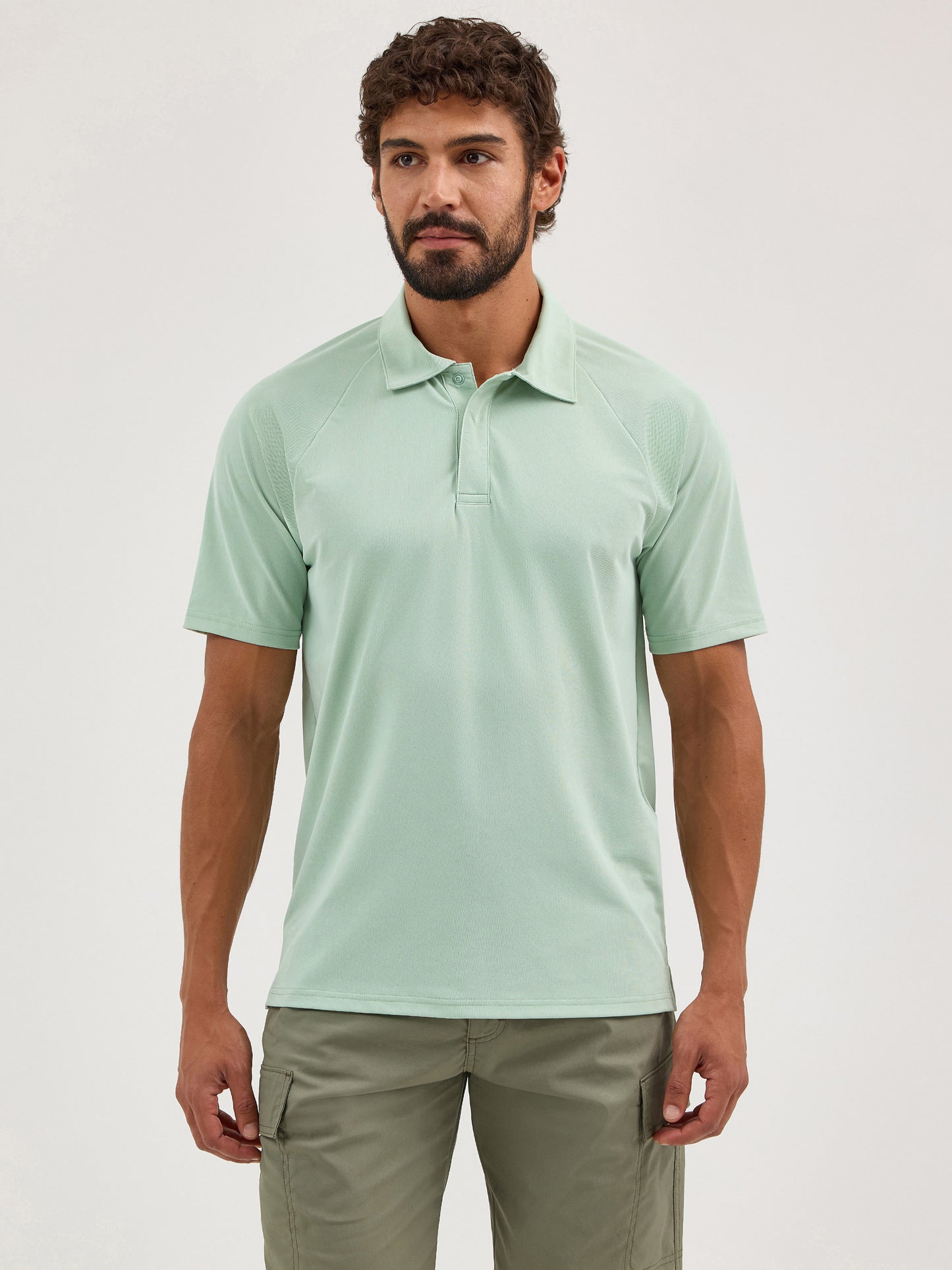 Men’s Light Green Techno Knit Polo - FLASH SALE