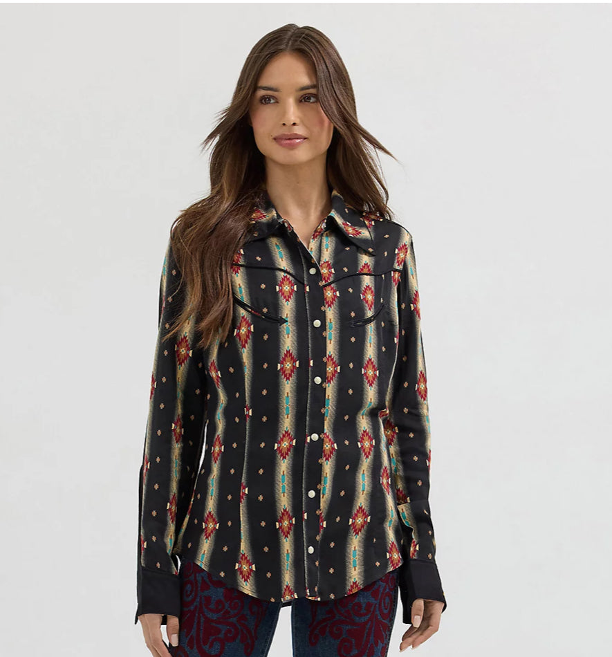 Lainey Wilson X Wrangler Classic Black Checotah Shirt