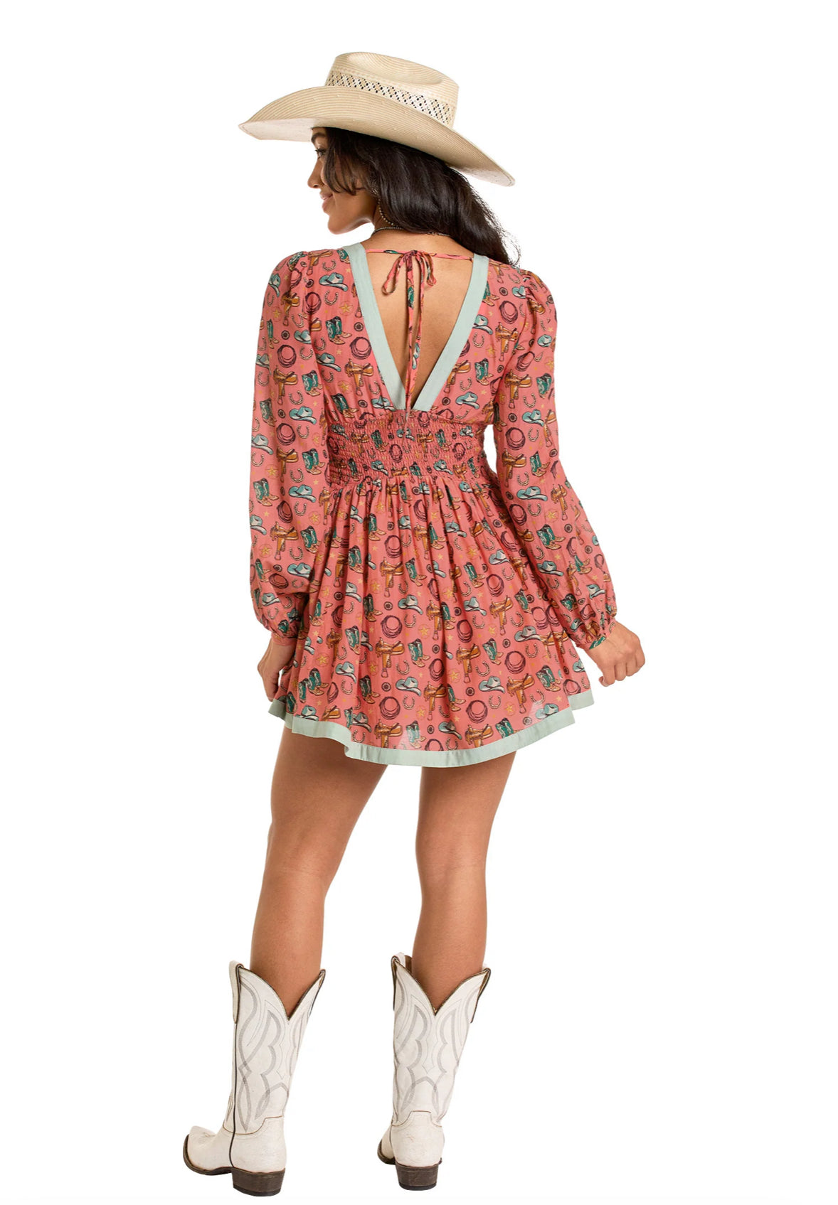 Long Sleeve Corset Mini Dress