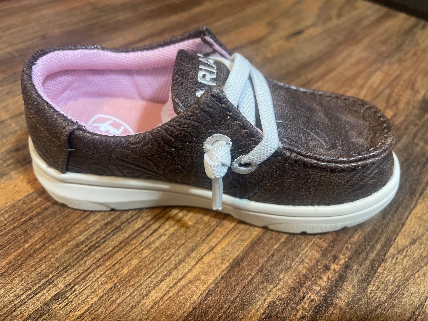 Ariat Lil' Stompers Brown Floral Cruisers