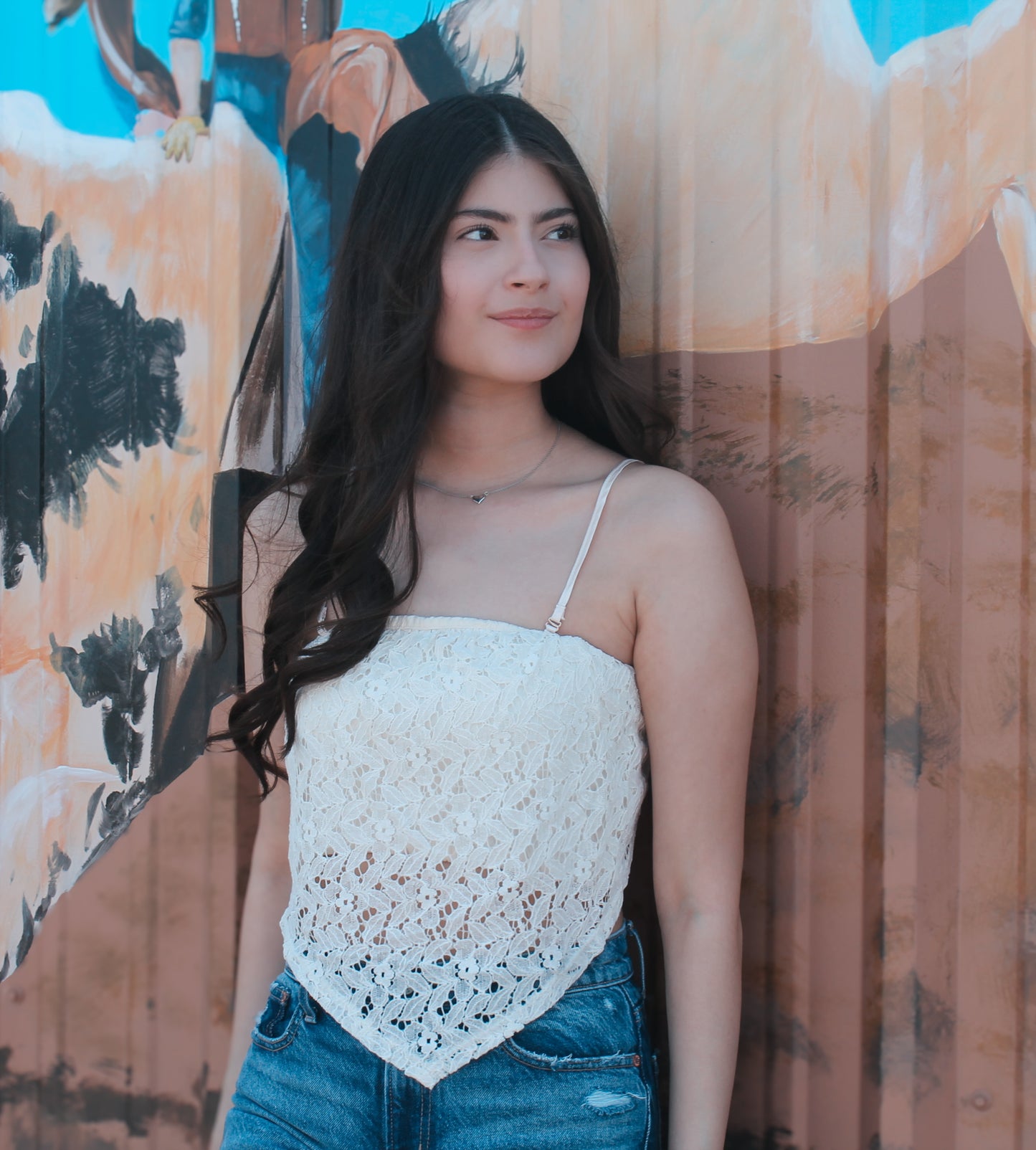 R&R Women's Lace Bandana Top