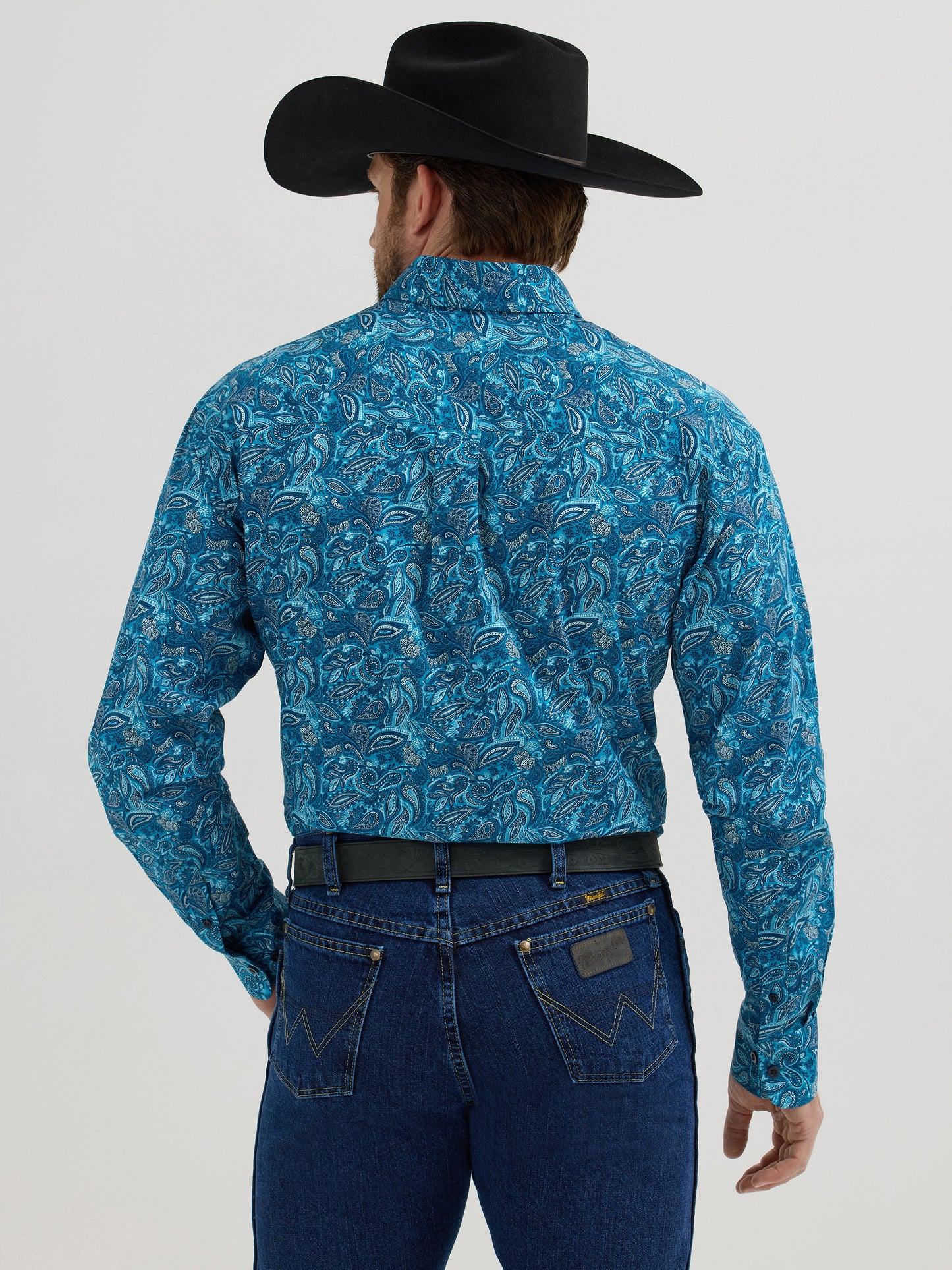 Wrangler Men's Deep Blue Paisley LS