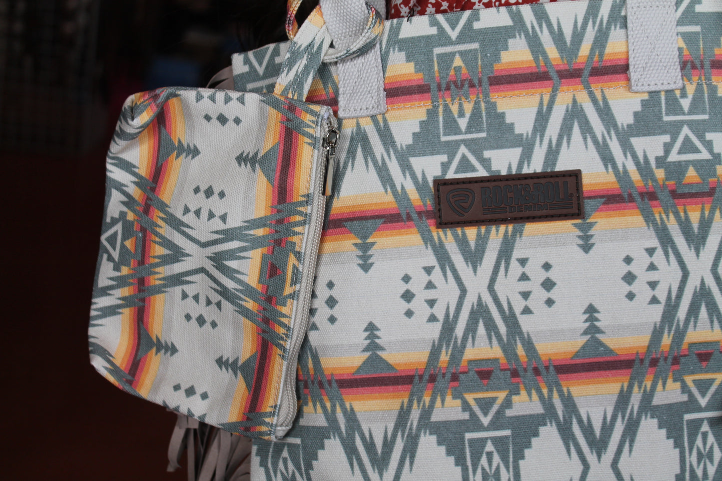 R&R Aztec Print Bag w/ Fringe (2 styles)