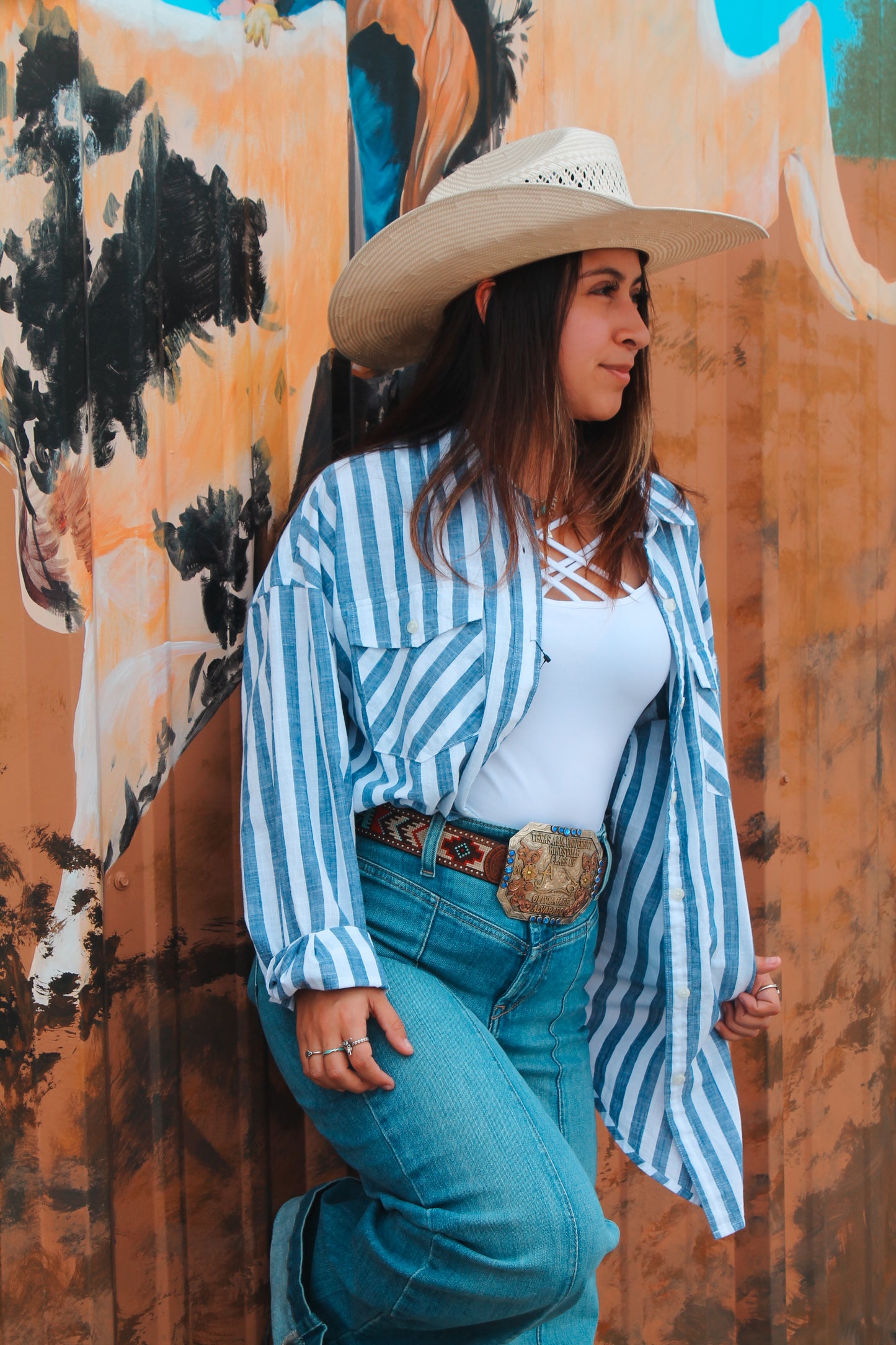 Women’s Ariat Baggy Blue Strip LS