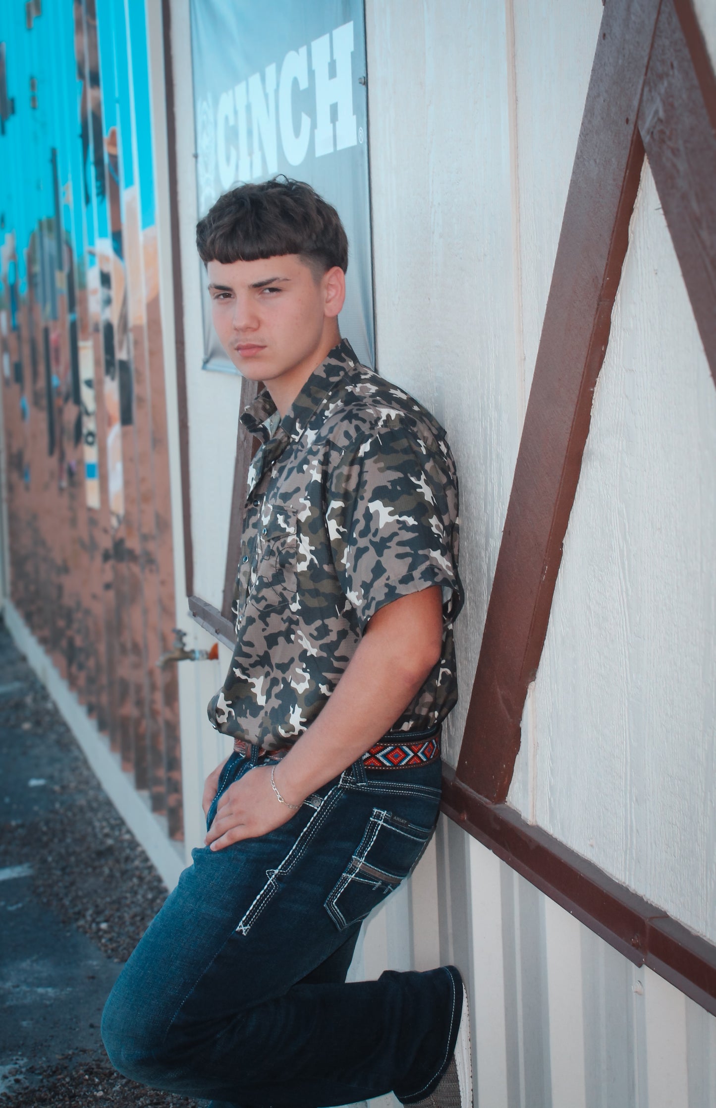 Men’s Hooey Camo Pearl Snap SS