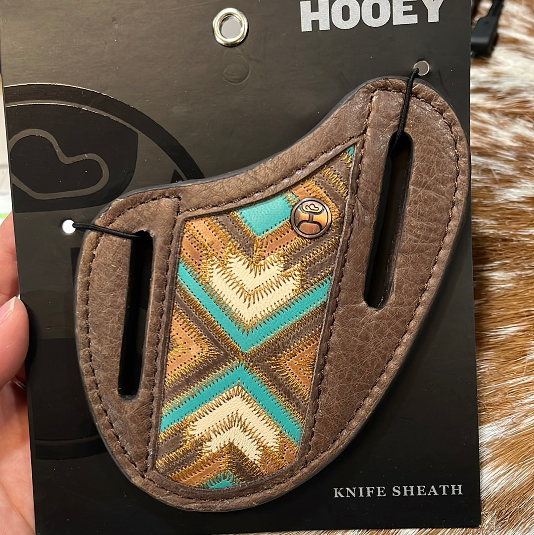 Hooey 'Montezuma' Br/Trq Knife Sheath