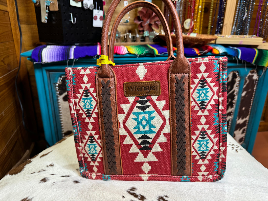 Wrangler Red Aztec Wide Tote