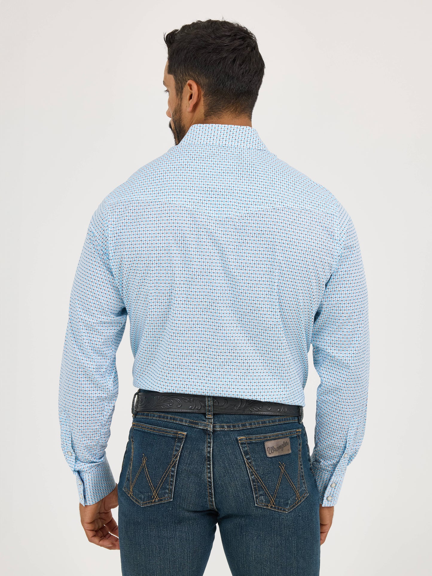 Wrangler Men’s Blue Diamond Snap LS