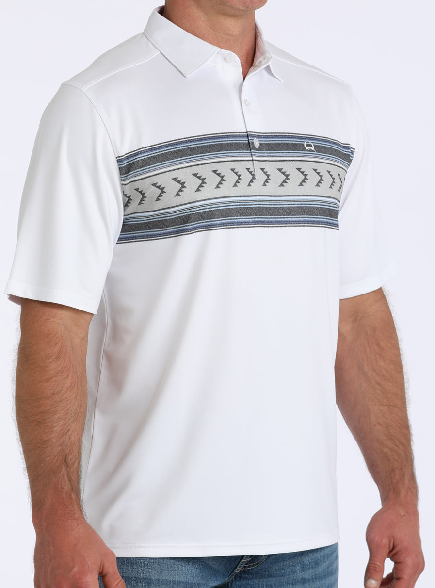 Cinch Arena Flex Polo- White Aztec