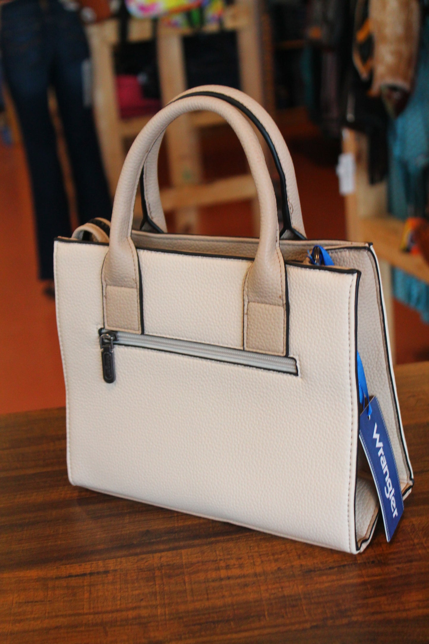Wrangler Whipstitch Tote/Crossbody- Beige
