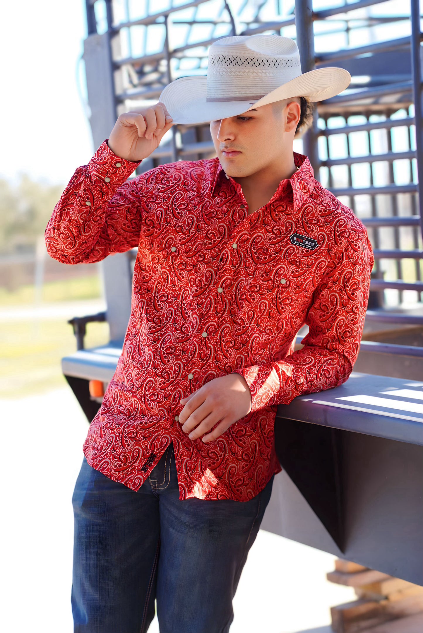 Rock & Roll Red Paisley LS
