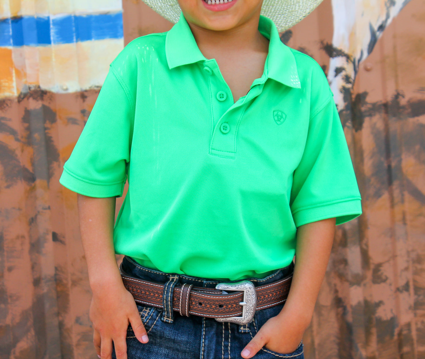 Ariat Boy's Tek Polo- Irish Green
