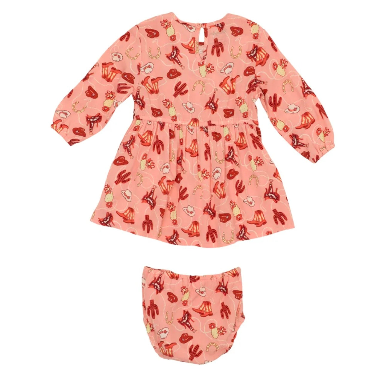 Wrangler Baby Girl Long Sleeve Pink Western Dress