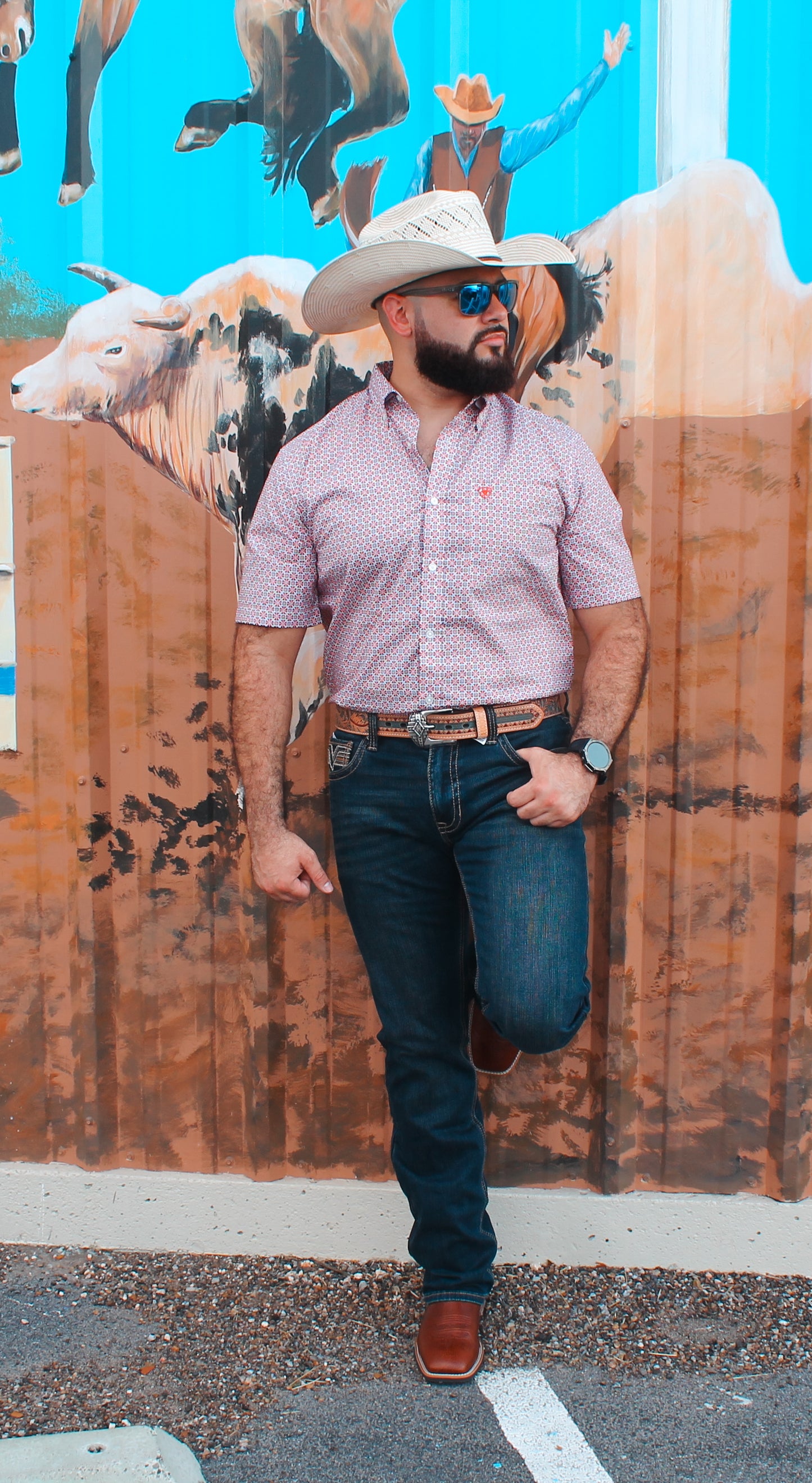 Ariat Men's Welch Red SS Button-up