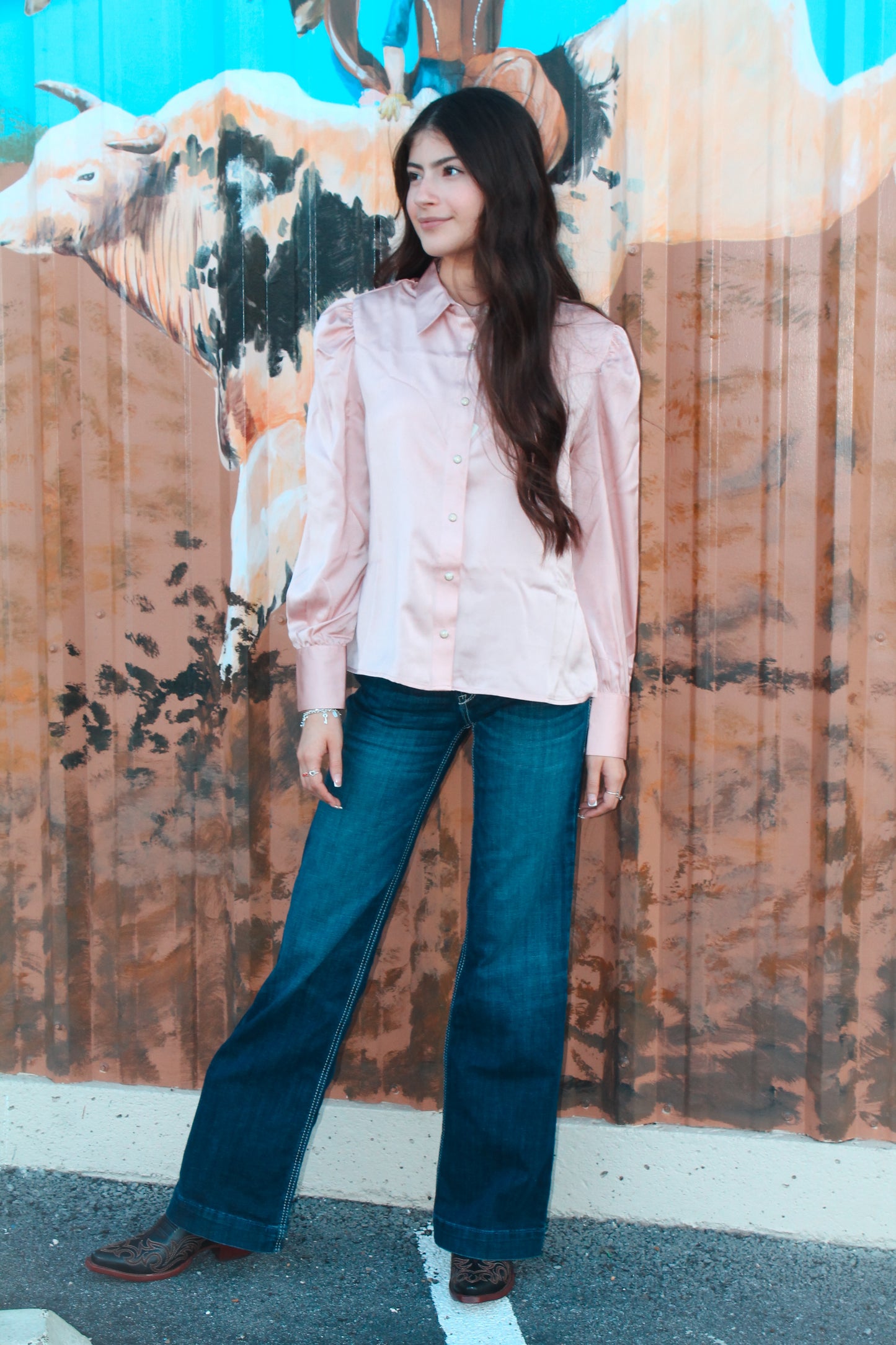 Wrangler Retro Pink Champagne Ls Pearlsnap