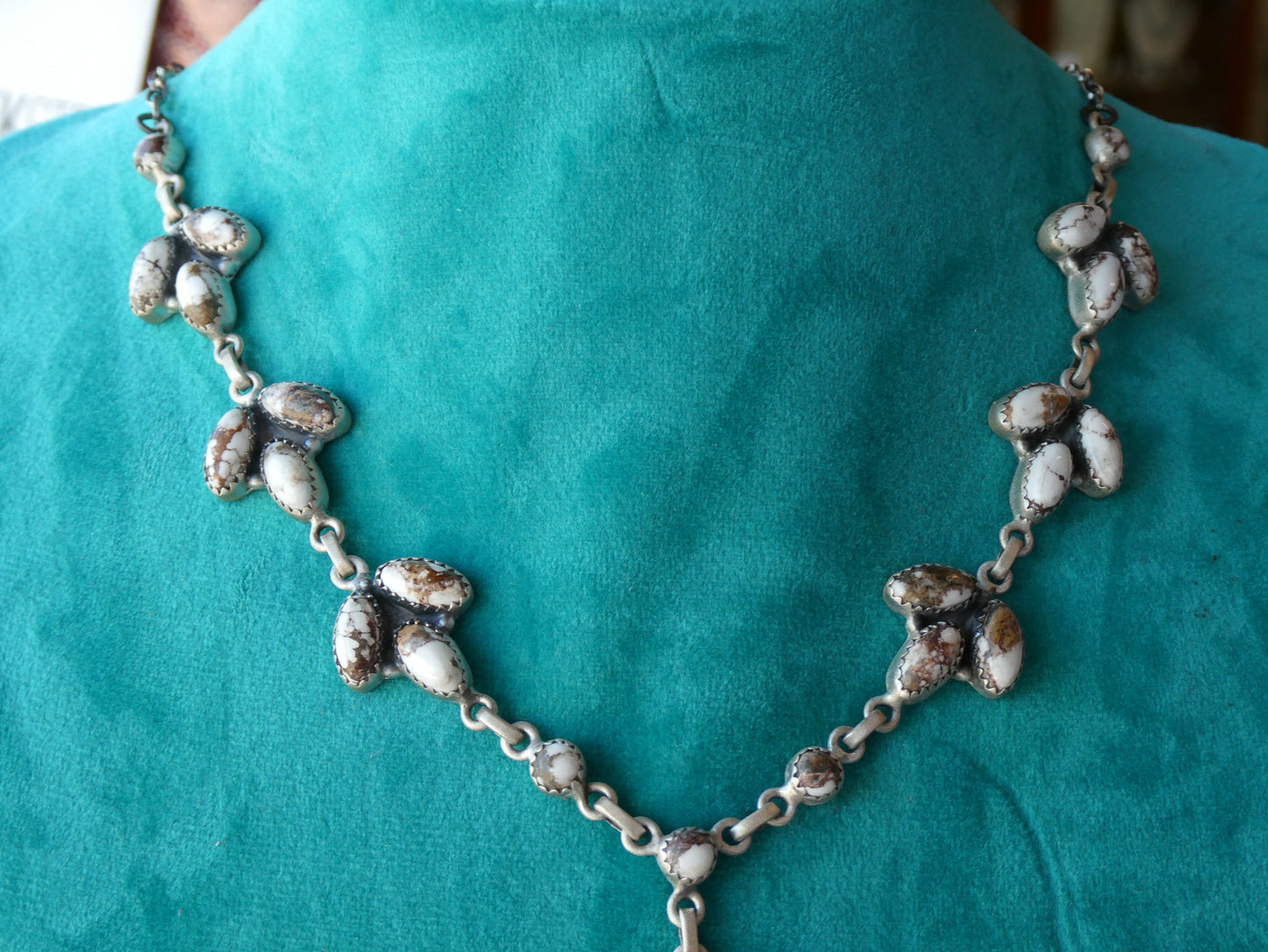 White horse Lariat Necklace