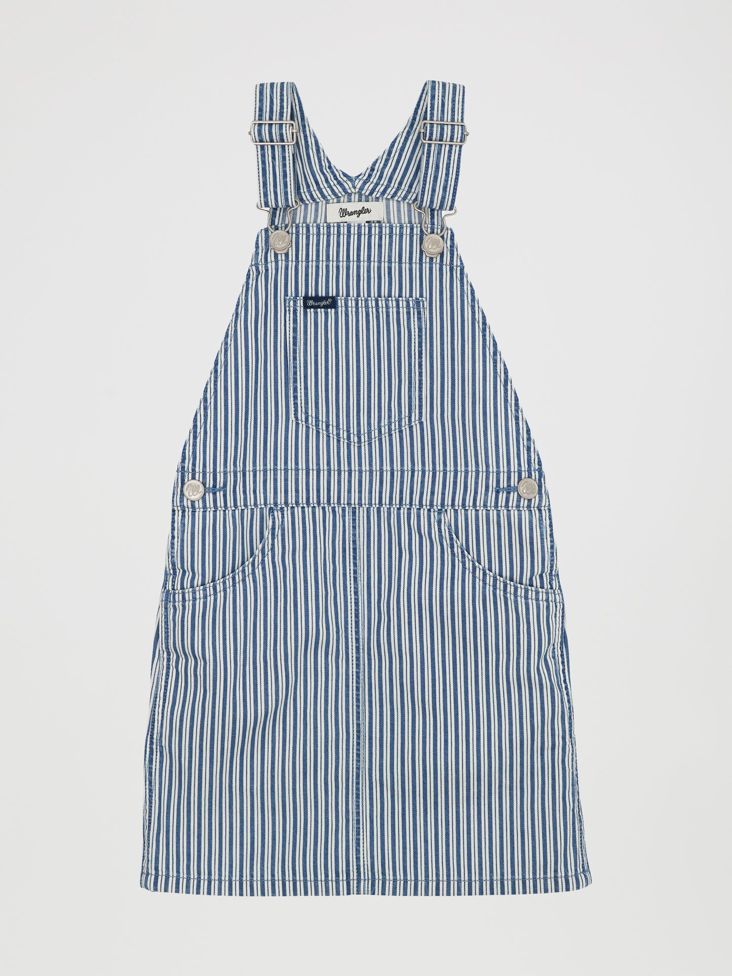 Wrangler West Retro Overall Skirt Striped Blue