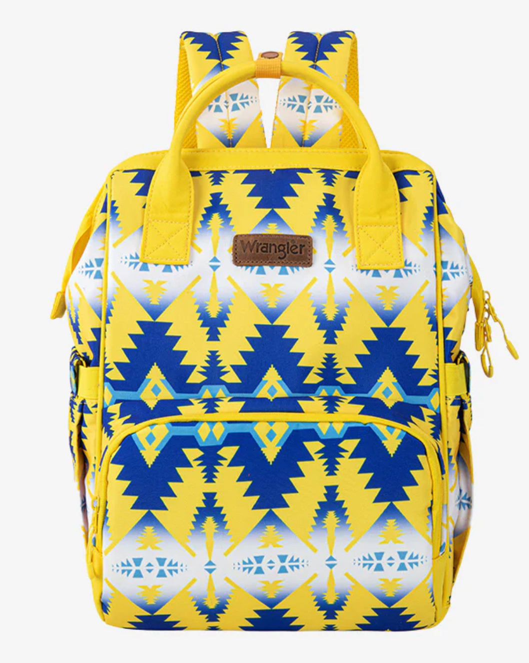 Wrangler Backpack- Blue/Yellow Aztec