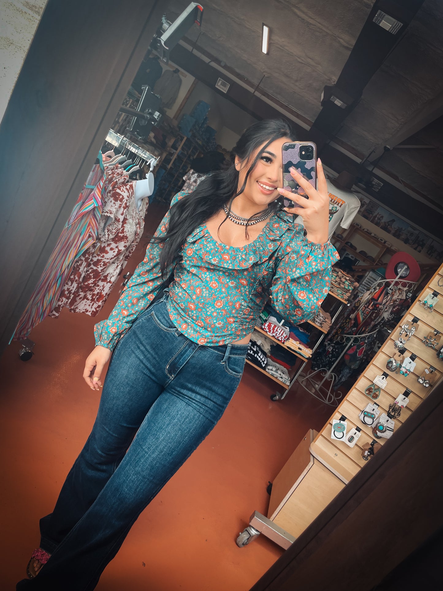 R&R Women’s Sage Floral Top