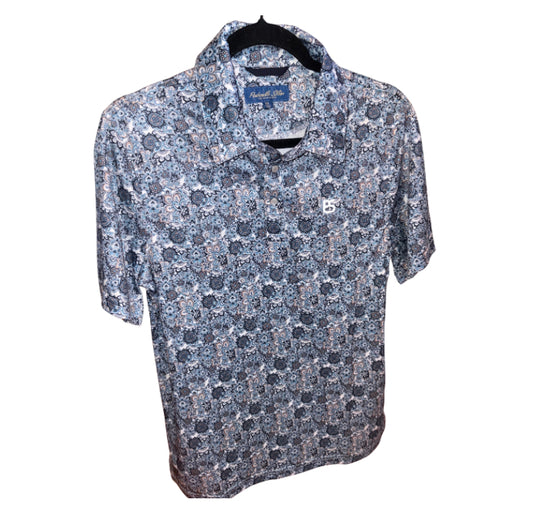 Panhandle slim Navy Paisley Polo