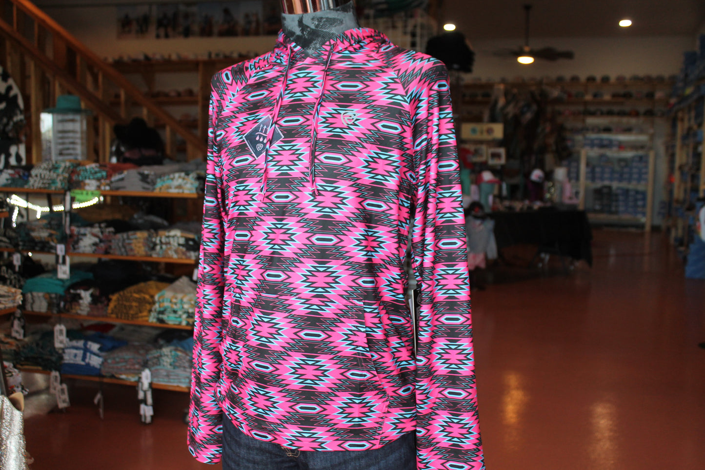 Rock & Roll Pink Aztec Hoodie