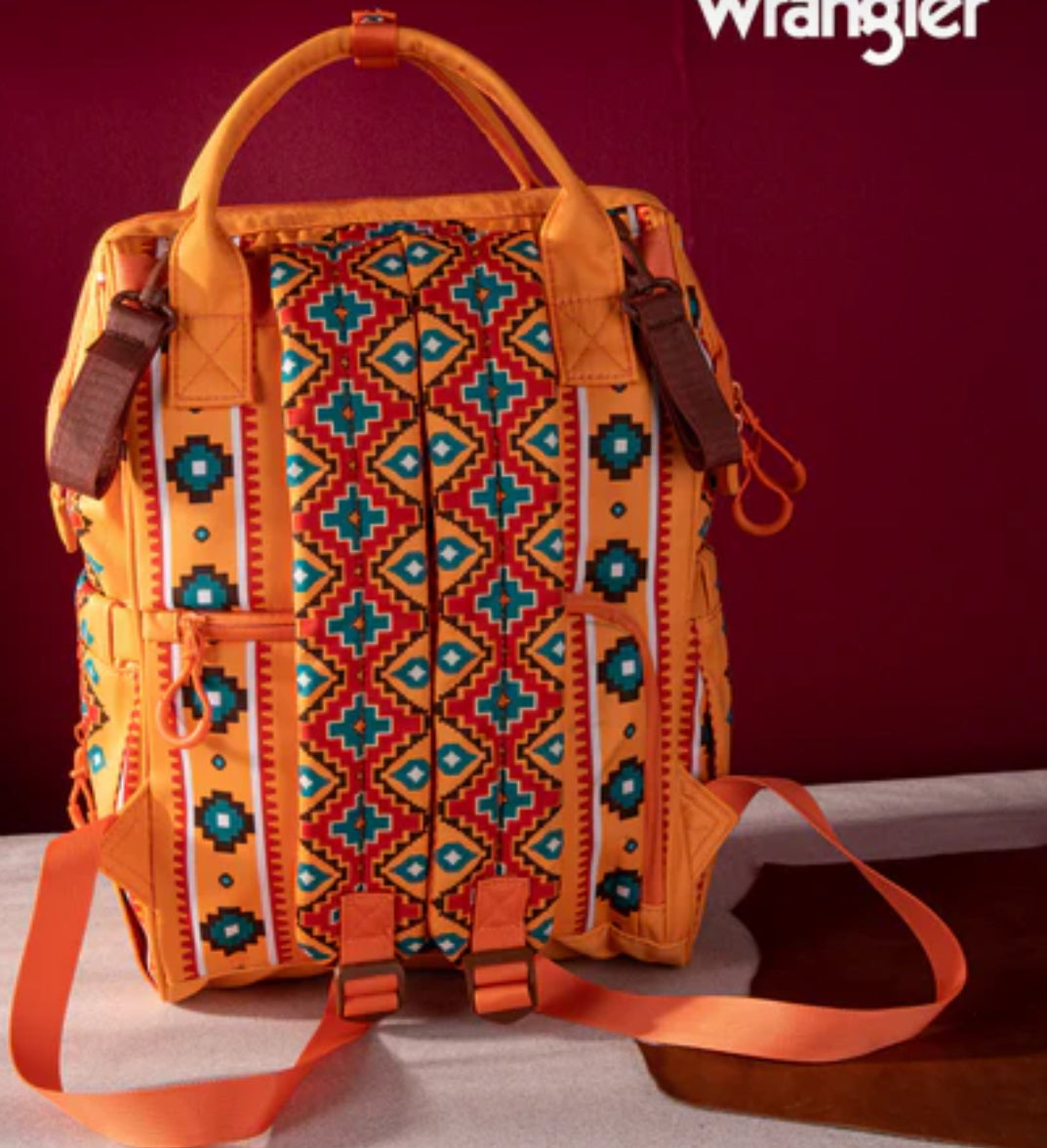 Wrangler Backpack- Orange Aztec