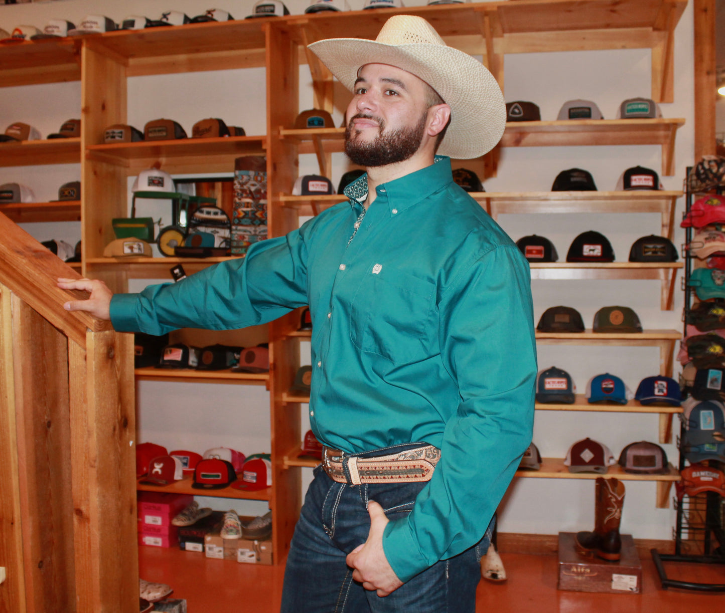 Cinch Men's Solid Turquoise Button-ups