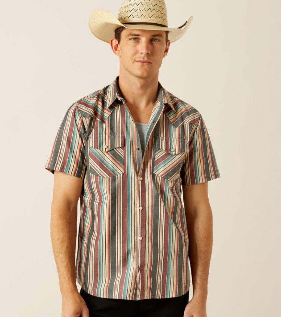 Ariat Haven Retro Snap S/S- BlkMulti