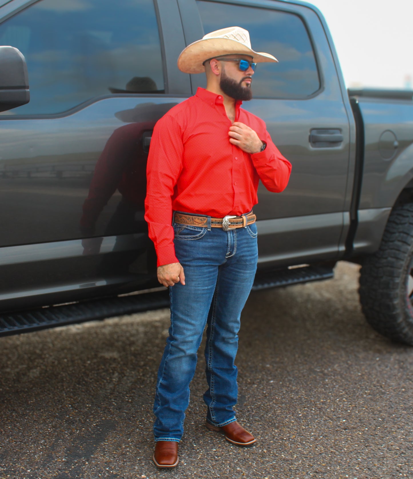 Ariat Men's Walen LS Button-up Shirt Red
