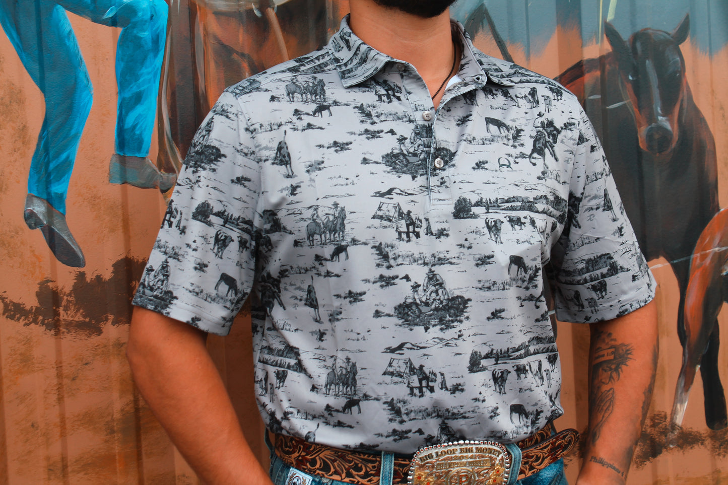 Cinch Arena Flex Polo- Grey